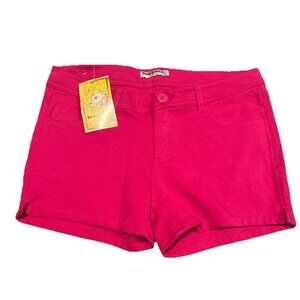 Lovesweet Women's Chino Stretch Short Shorts Hot Pink Size Large New 5 Pocket